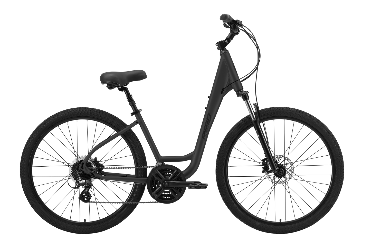 Comfort 3 Step Through Commuter Bike Charcoal Bikes Reid