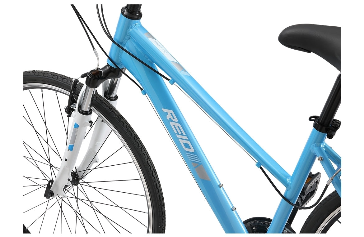 Comfort 2 Step Through Commuter Bike Light Blue Bikes Reid