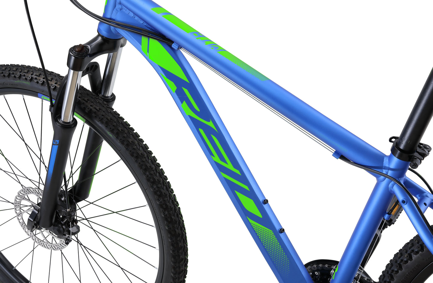 MTB Pro Disc Mountain Bike Fluro Blue Bikes Reid