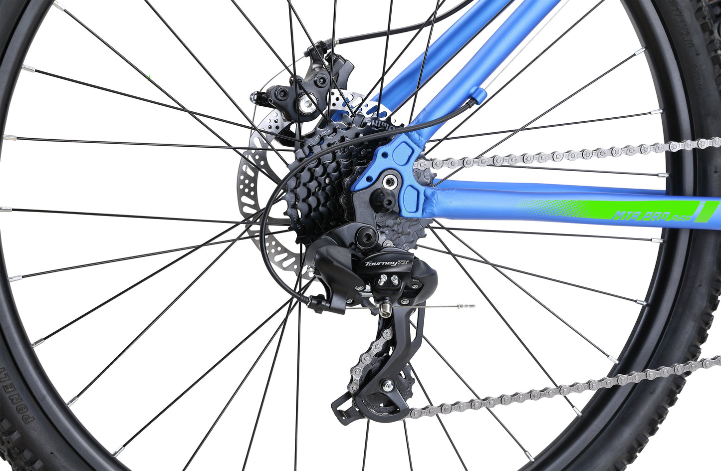 MTB Pro Disc Mountain Bike Fluro Blue Bikes Reid