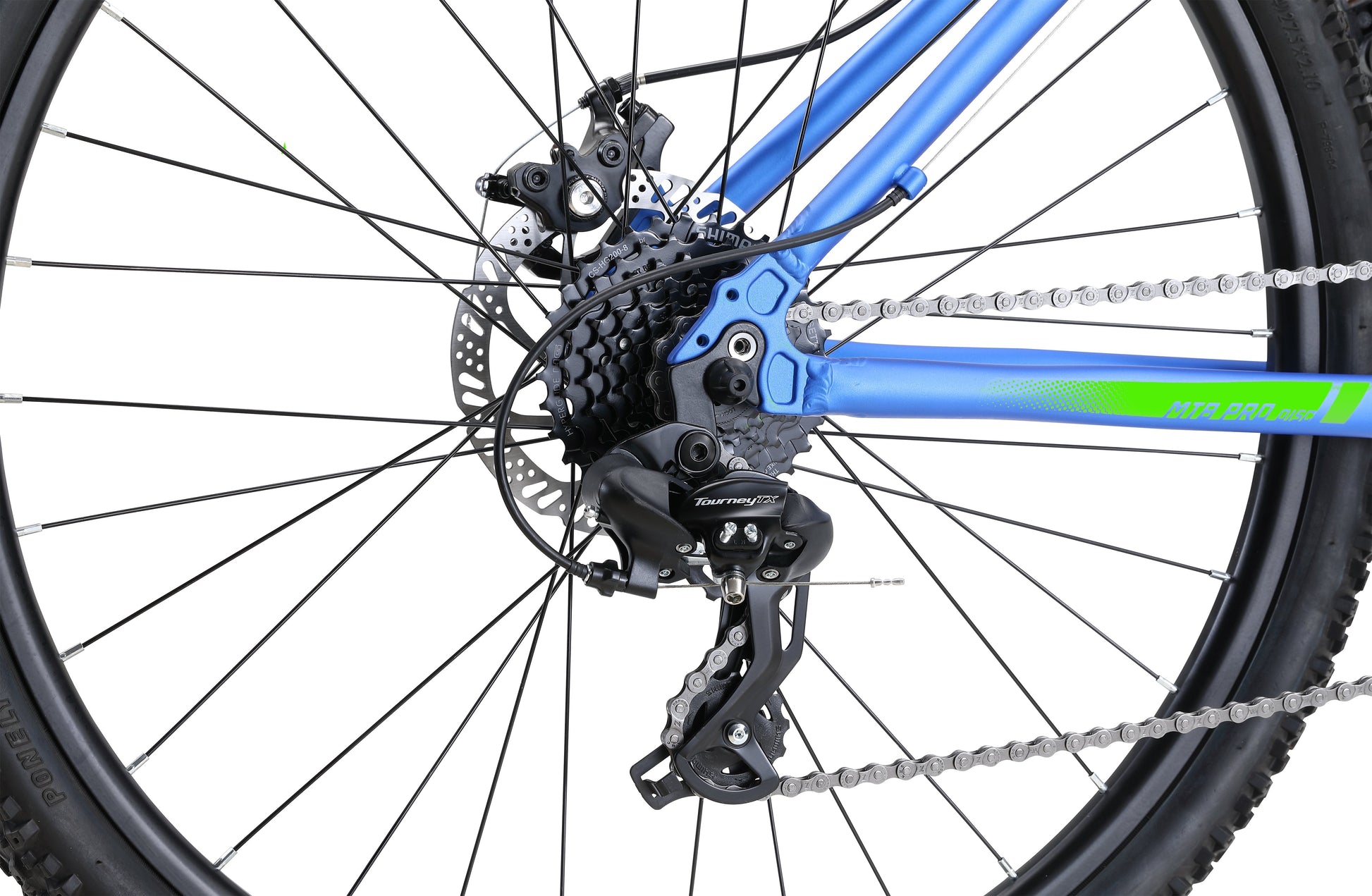 MTB Pro Disc Mountain Bike Fluro Blue Bikes Reid
