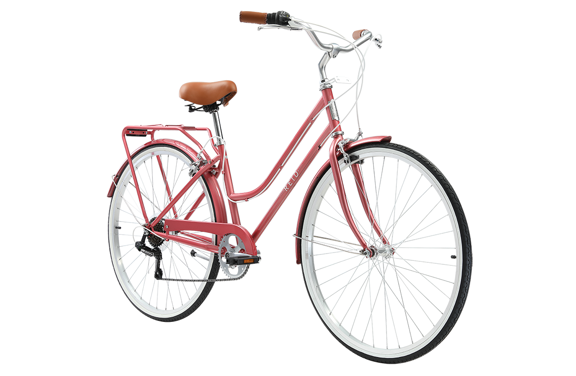 Ladies Classic 7-Speed Vintage Bike Rose Gold Bikes Reid