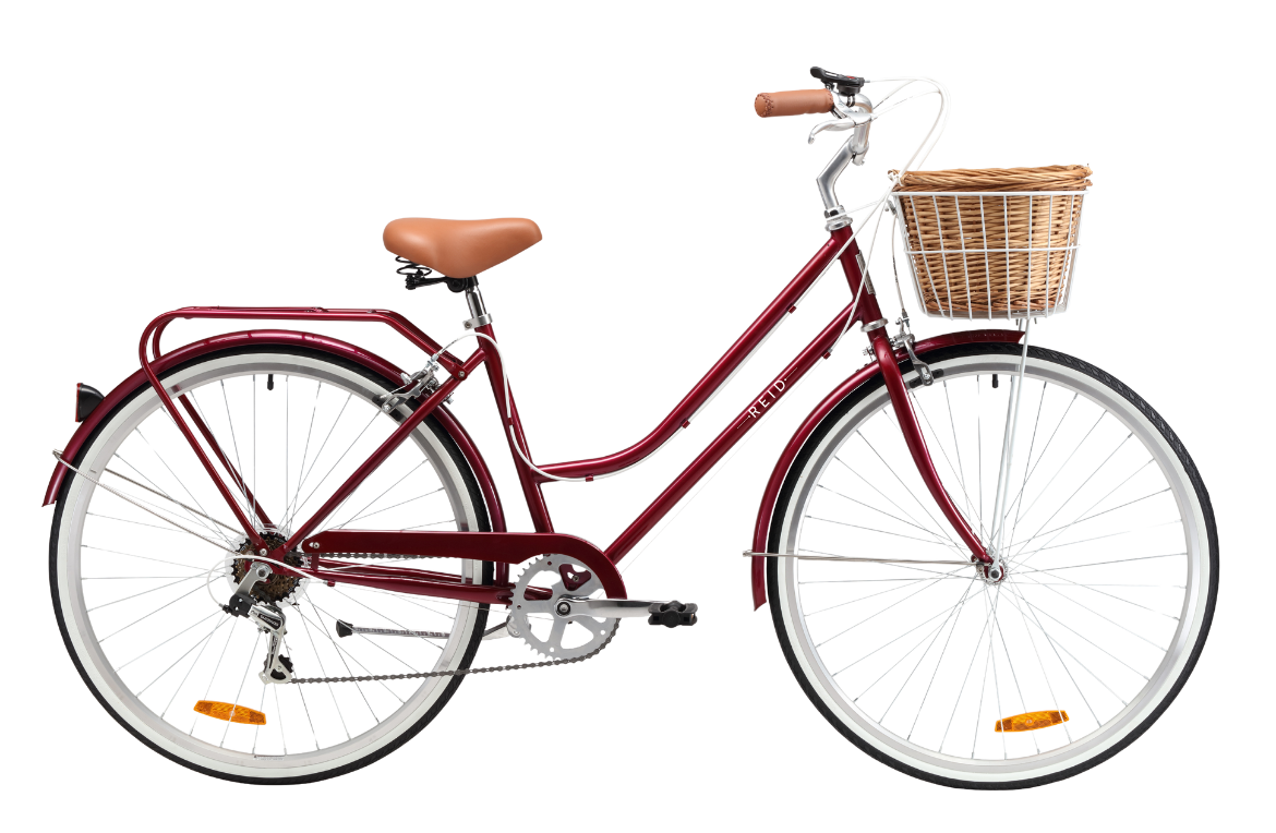Ladies Classic 7-Speed Vintage Bike Cherry Red Bikes Reid