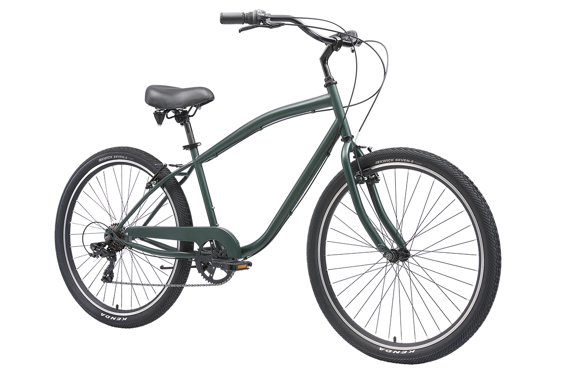 Gents Cruiser 7 Speed 27.5 Vintage Bike MY24 Green Reid Bikes UK