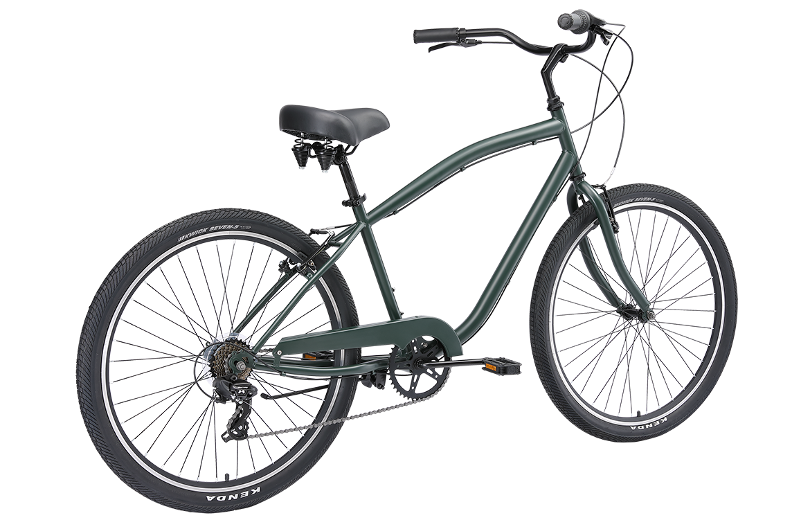 Gents Cruiser 7 Speed 27.5 Vintage Bike MY24 Green Bikes Reid   