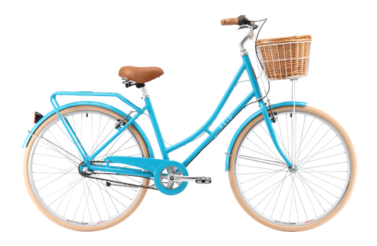 Ladies Deluxe 3-Speed Vintage Bike Aqua Bikes Reid