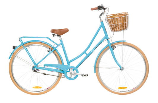 Ladies Deluxe 3-Speed Vintage Bike Baby Blue Bikes Reid