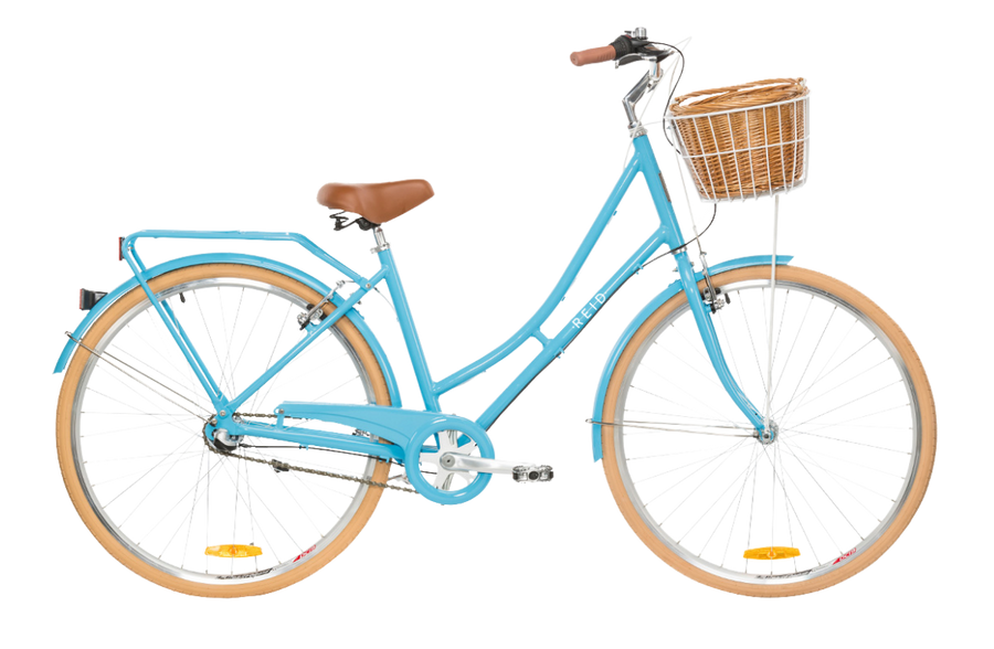Ladies Deluxe 3-Speed Vintage Bike Baby Blue