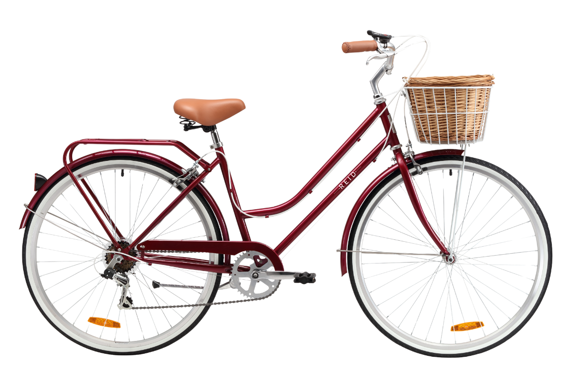 Ladies Classic 7-Speed Vintage Bike Cherry Red