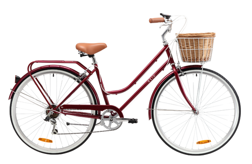 Ladies Classic 7-Speed Vintage Bike Cherry Red