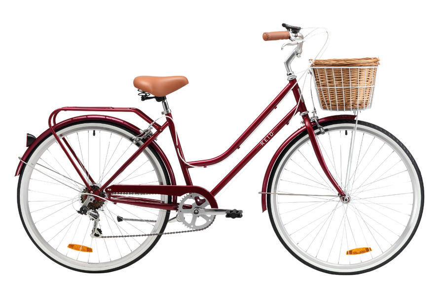 Ladies Classic 7-Speed Vintage Bike Cherry Red